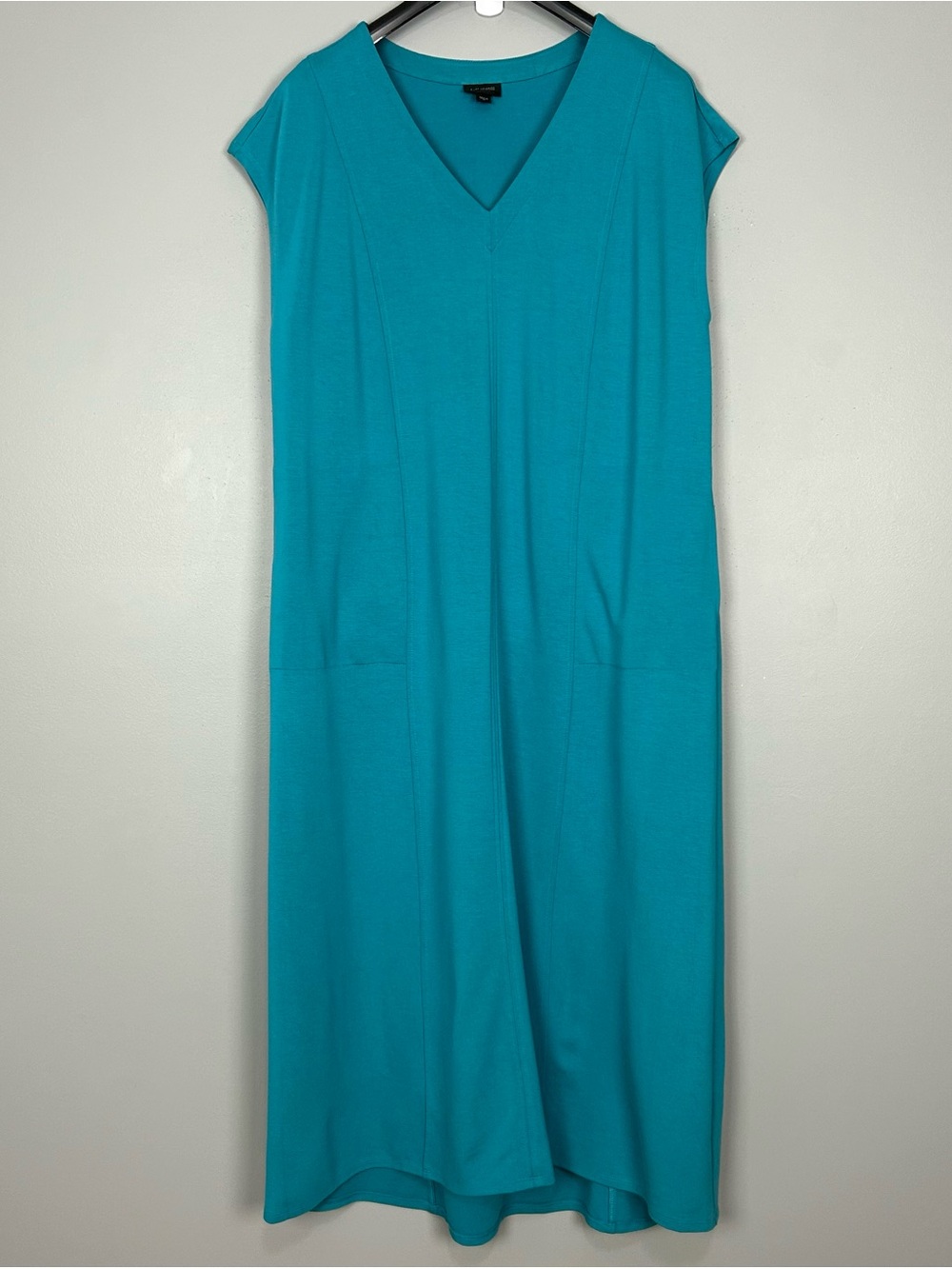 J. Jill Wearever Jersey Elliptical A-Line Dress Women’s Size XL V-Neck Pockets